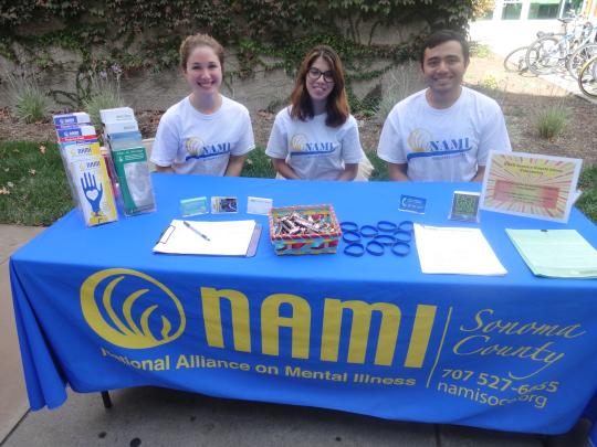 NAMI representatives. From left to Right: Whitney Rodgers, Jessica Ortiz, Luis Avila Cruz