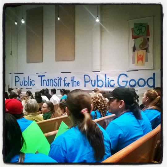 "Public Transit for the Public Good". The North Bay Organizing Project aims to extend the free bus access that currently exists for veterans and college students in Sonoma County to k-12 students.