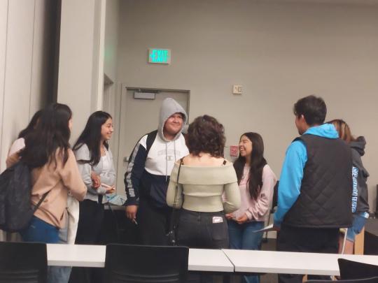 Students in a group during a Shadow Day