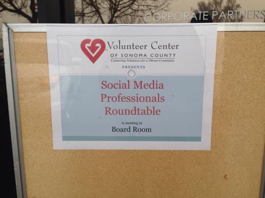 The Volunteer Center was set up and ready for the very first Social Media Professionals Roundtable when we arrived.